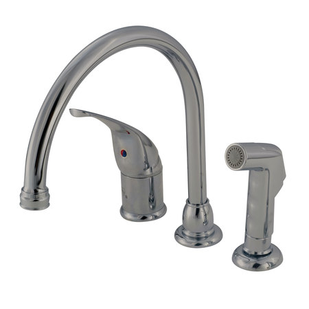 AMERICAN BRASS American Brass SL801GS RV Kitchen Faucet With Single Lever Handle And Sprayer 8" - Chrome SL801GS